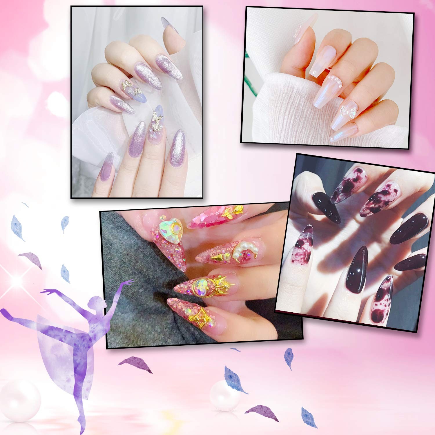 1000 PCS French Coffin Ballerina Nail Tips Acrylic Nails Artificial Half Fals…