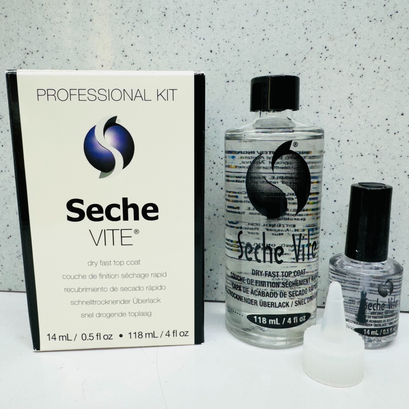 Seche Vite Dry Fast Topcoat Professional Refill Kit 4oz + 0.5oz