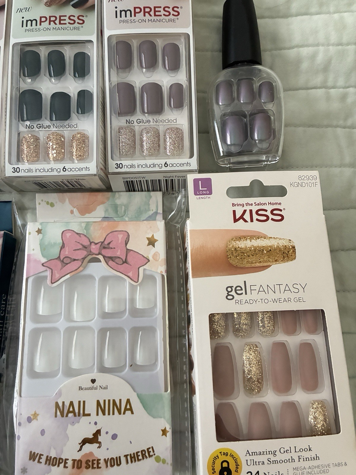 Mixed Lot of New and Used Press-On Nails