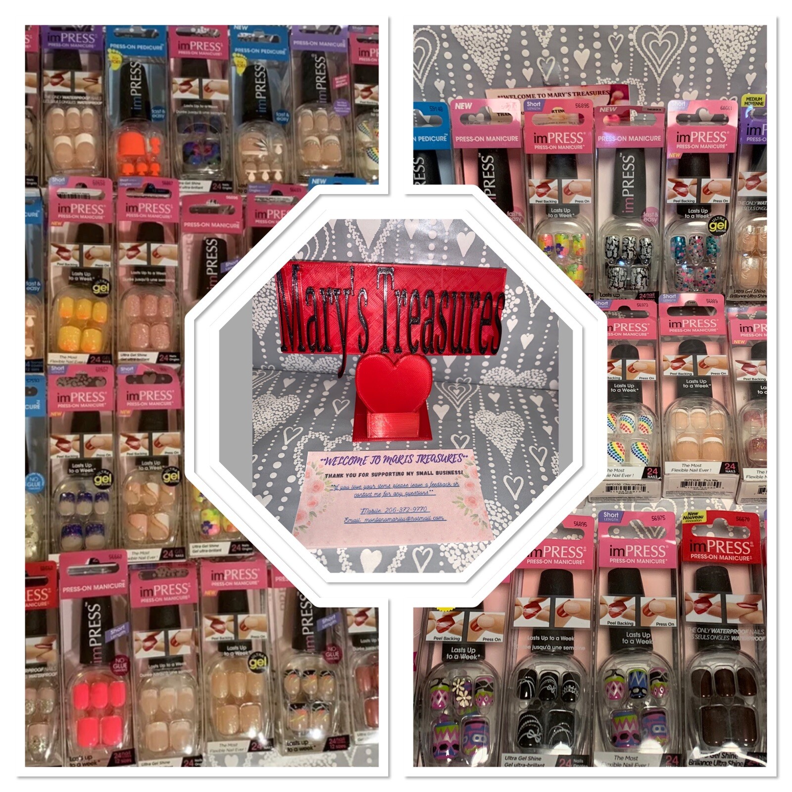 Kiss imPRESS Press On Manicure Pedicure One Step False Nails Charms,YOU CHOOSE💅