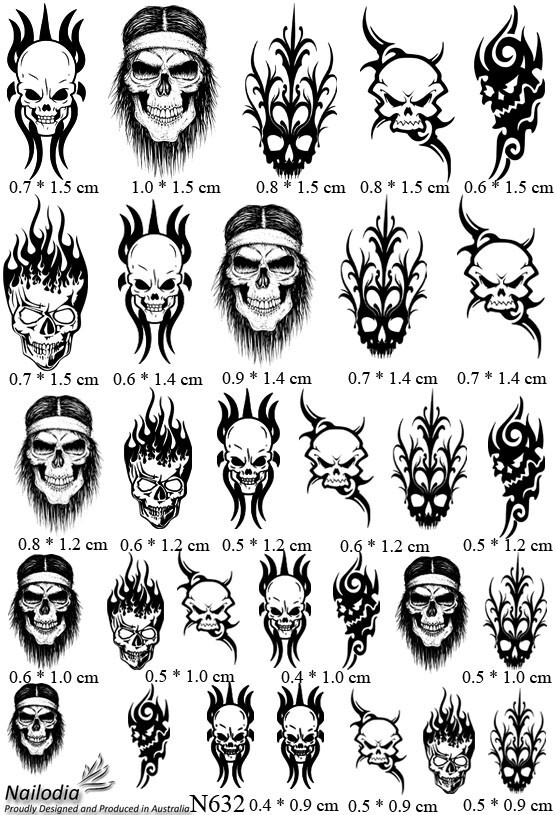 Tribal Skull Nail Art Decal Sticker Water Transfer Slider