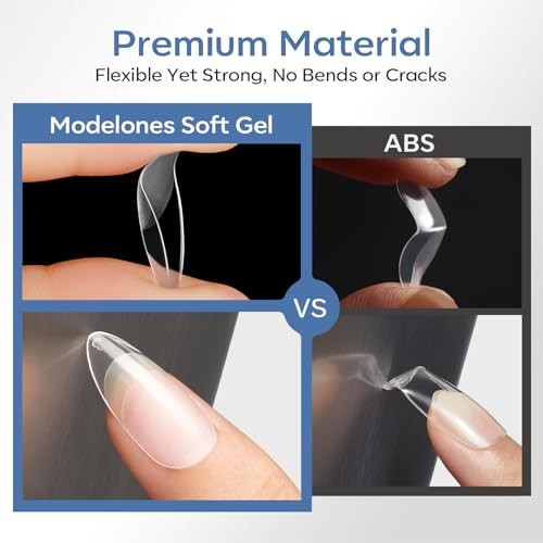 Short Almond Nail Tips, 360pcs Pre-etched Clear Soft Press On A1-Short Almond