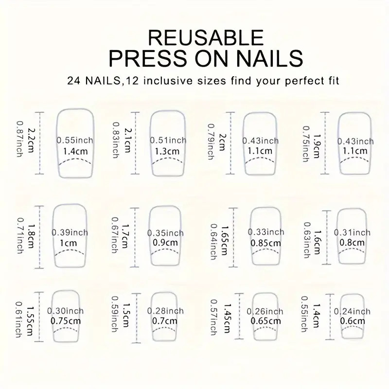 24 Pcs Oval Short Press On Nails Gradient Glossy Mixed Colors False Nail Set