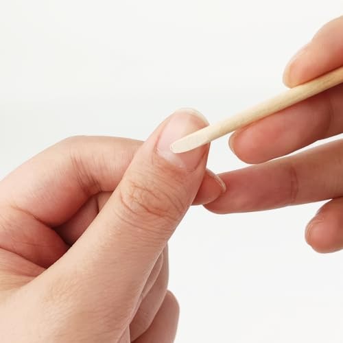 300 Pcs 4.5 Inch Orange Wooden Cuticle Pusher Sticks, Double-Sided