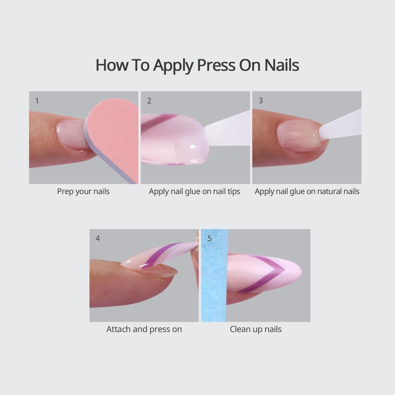 Press On Nails Red French Tip XS Squoval 32Ct | 2+ Weeks Wear, Easy Application,