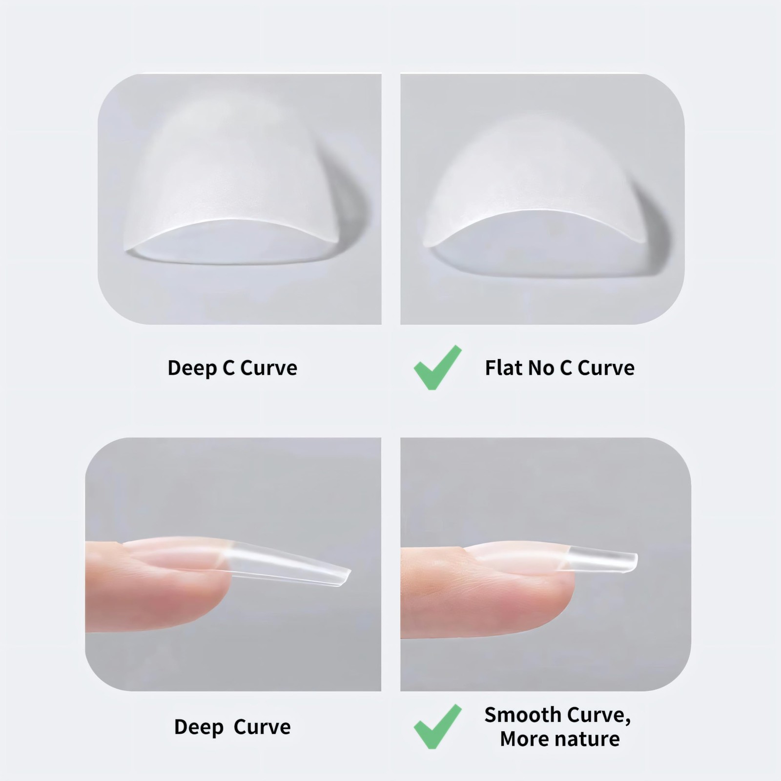 240Pcs Almond Press On Nail Tips – Clear Acrylic Ultra-Thin Seamless Full Cov…