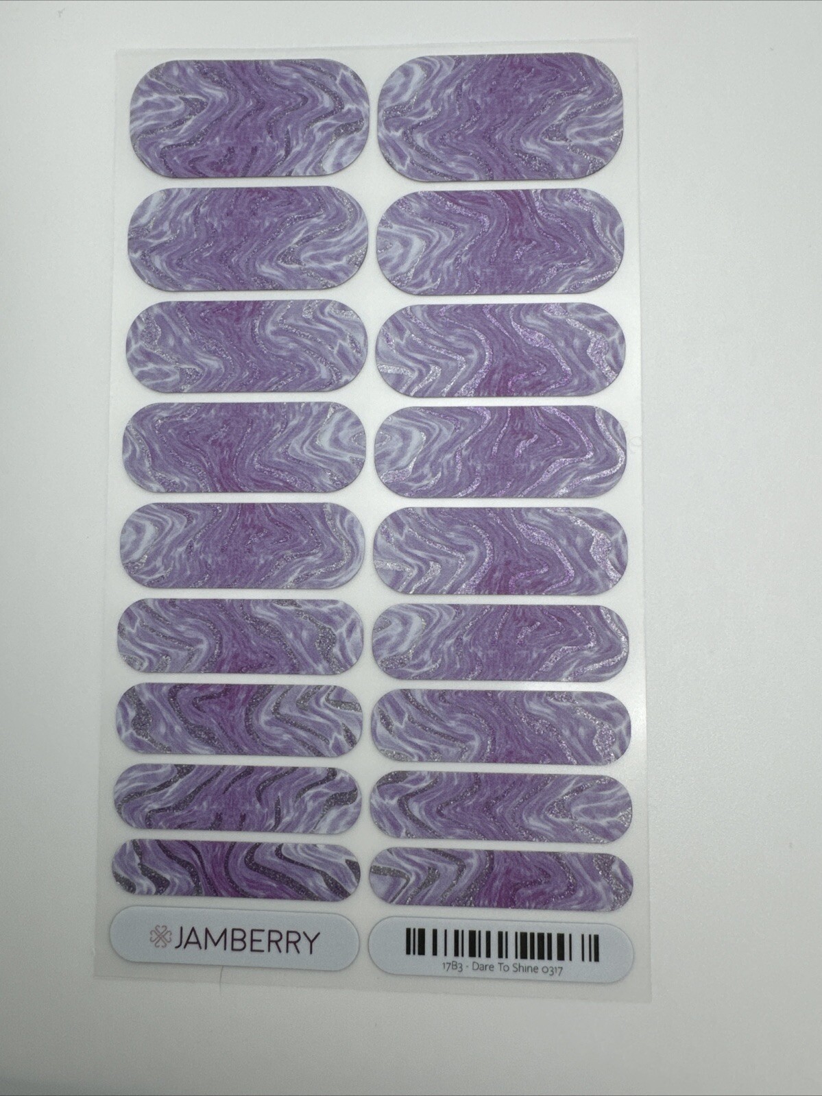Jamberry Nail Wraps Dare To Shine Full Sheet (purple Sparkle graphic/matte)