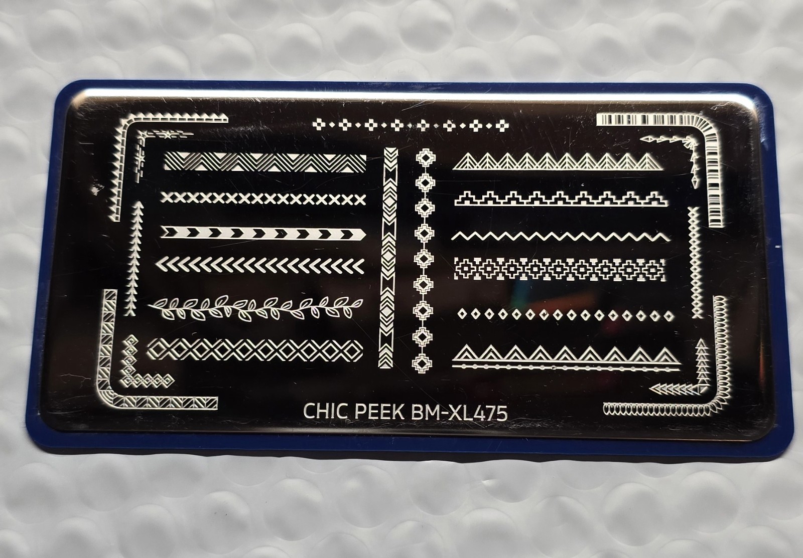 Bundle Monster Maniology Chic Peek BM-XL475 nail art stamping plate Stripes HTF
