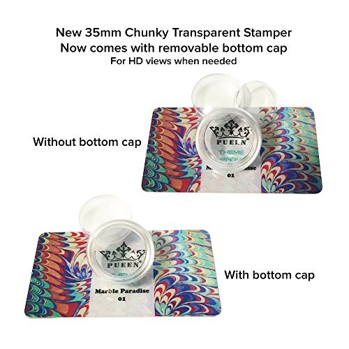 35mm HD Chunky Transparent Soft Stamper and Scraper Set – Nail Art – Stamping