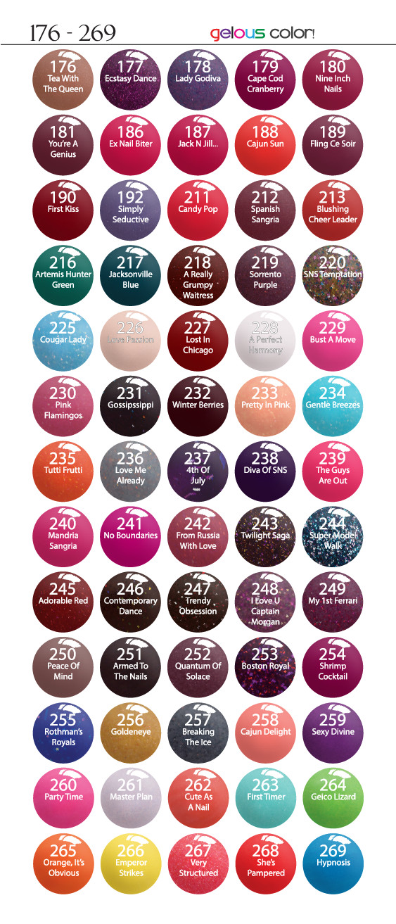 SNS Nail Color Dipping Powder Part 3 (176 – 269) *Choose any 1 color*