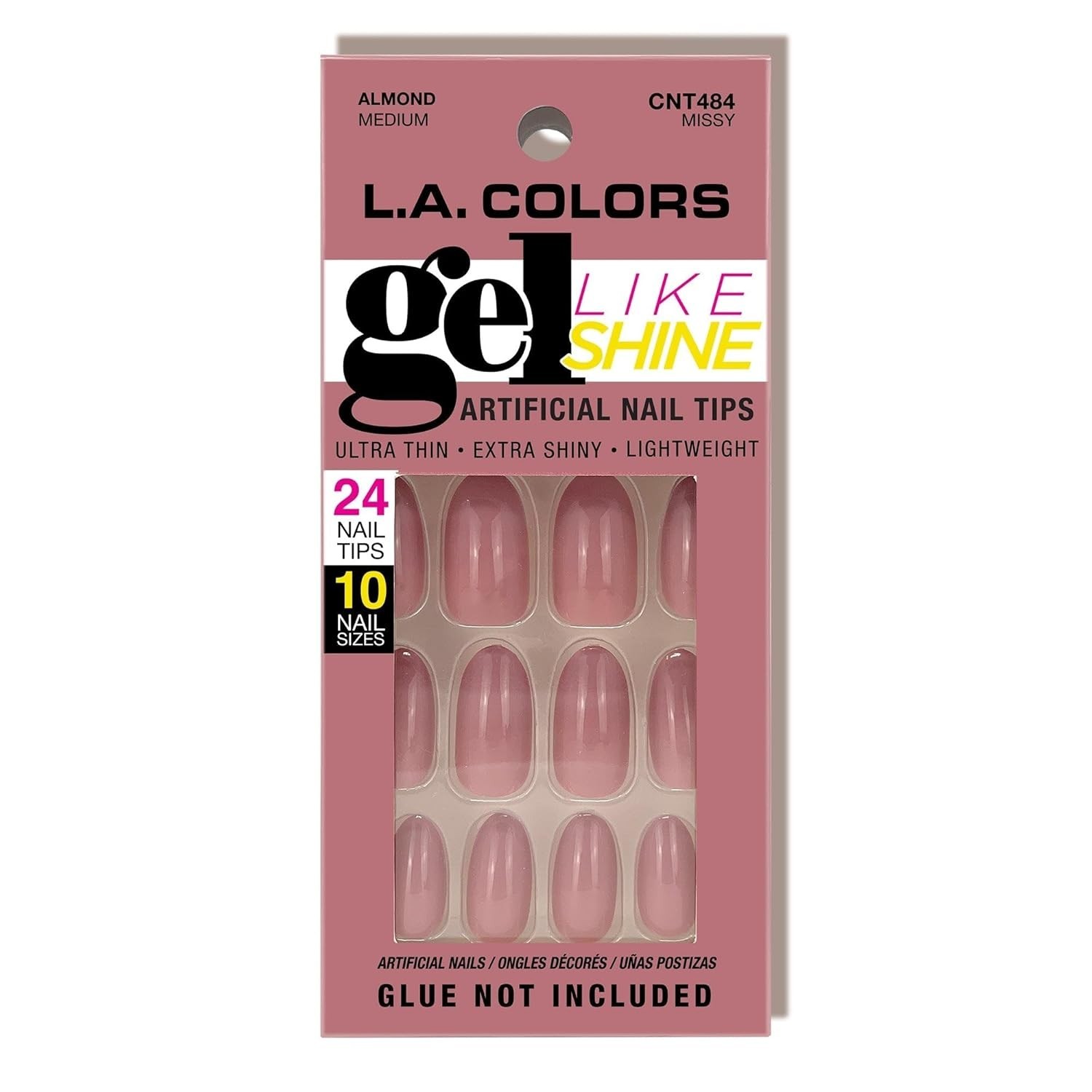 L.A. COLORS Gel Like Shine Nail Tips 2-PACK, Color: Missy CNT484