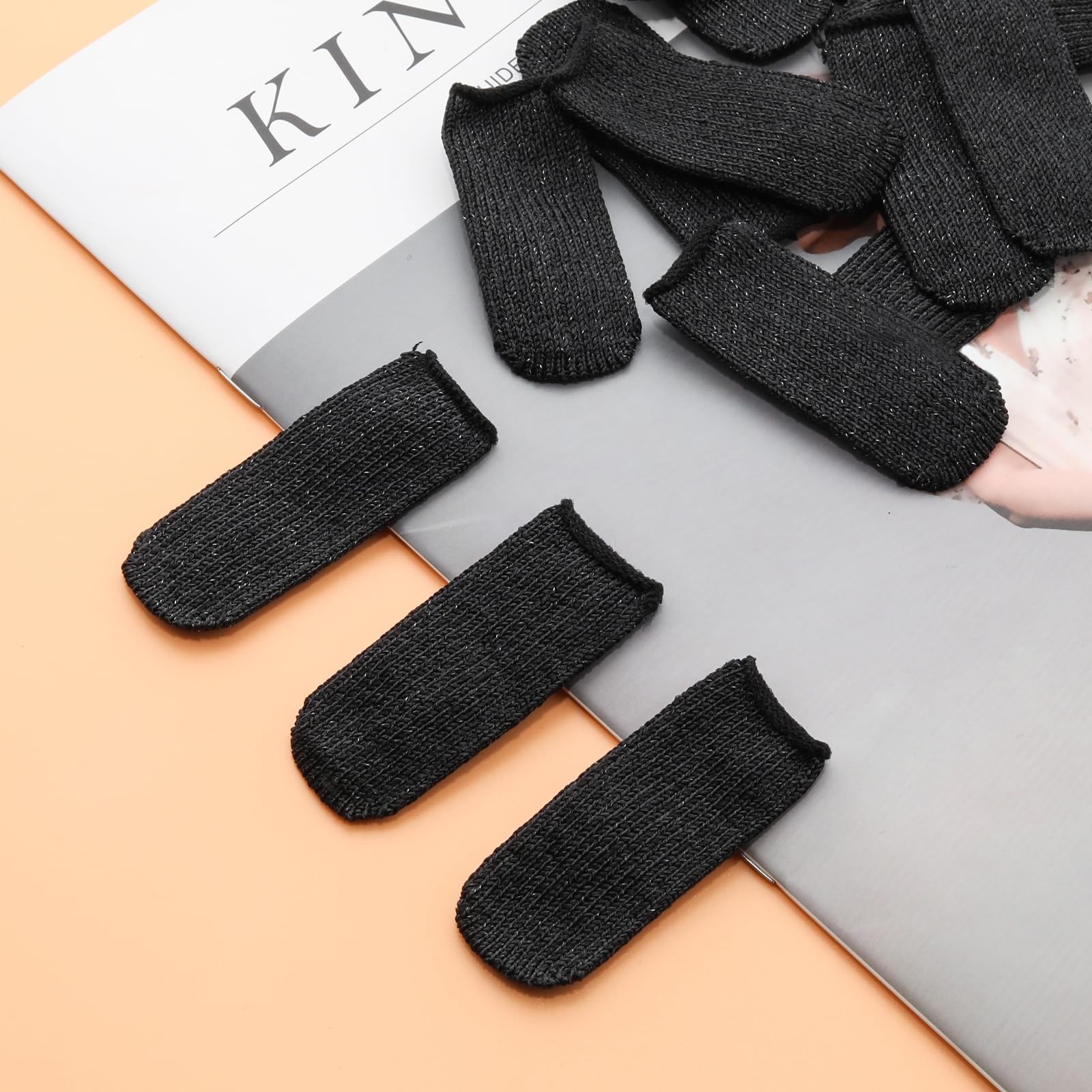 30 PCS Finger Cot Cut Resistant Guard Protector Thumb Garden Kitchen Black