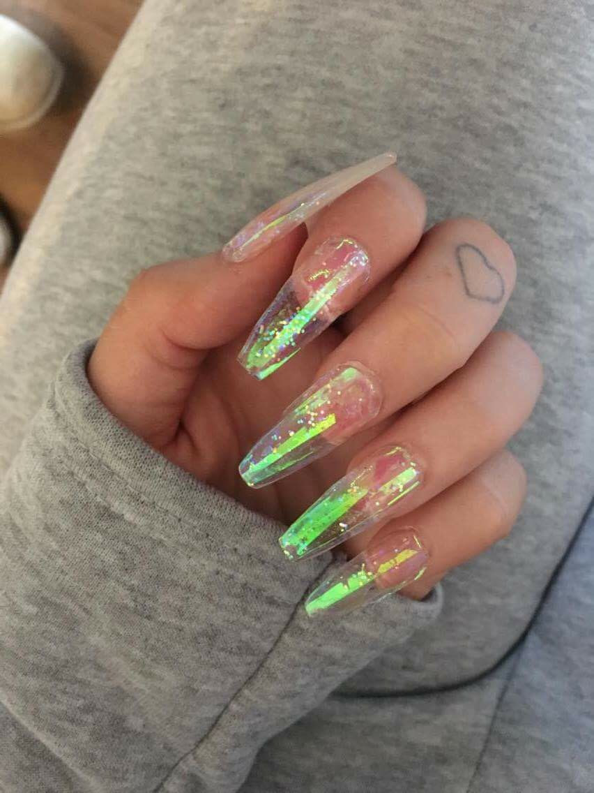 BROKEN GLASS NAIL FOIL 18 Colours NAILS EFFECT Stickers Shattered Angel Paper UK