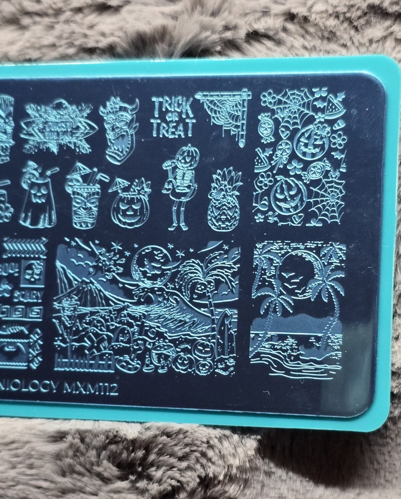 MXM112 Creepy Tiki: Tiki Terror Hula Ween Halloween Hawaii Nail Stamping Plate