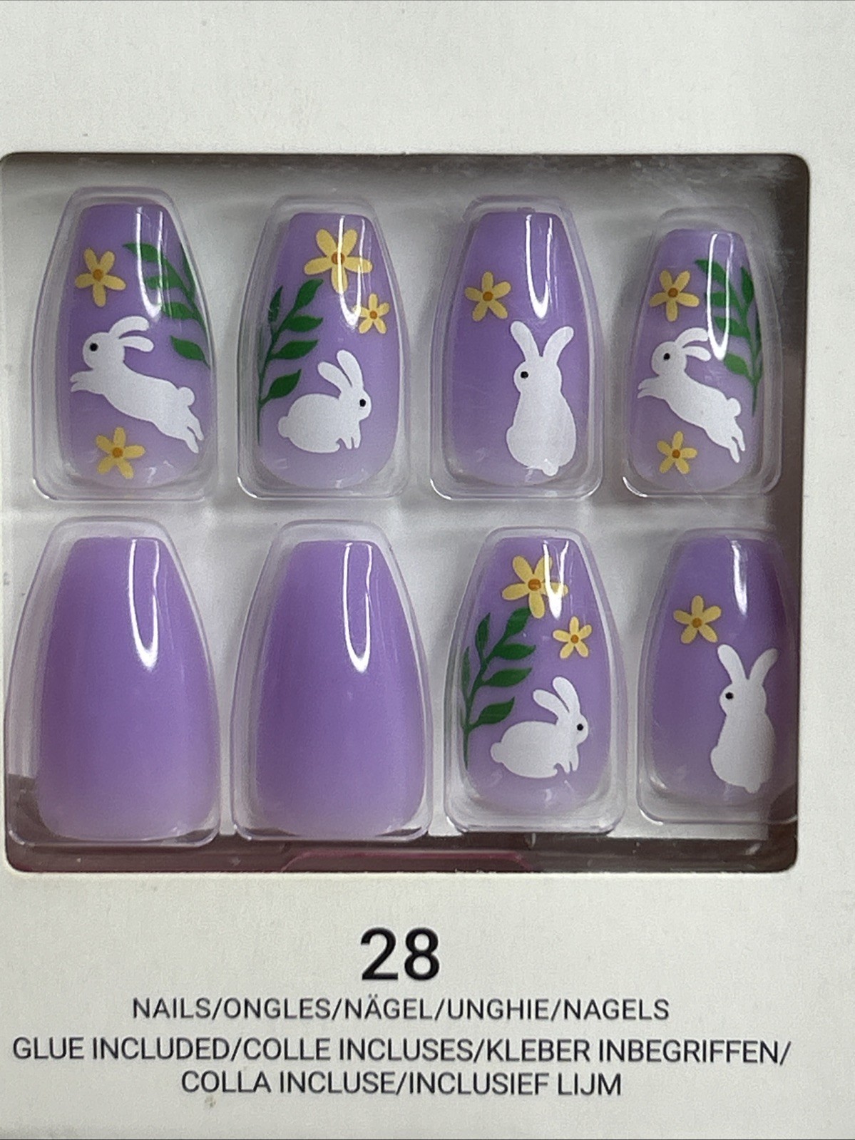 Kiss Voguish Fantasy Bunny Purple Delights Medium Nails – Lot of 2