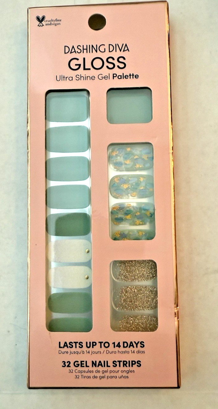 Dashing Diva Healing Spaces Gloss Ultra Shine Gel Palette 32 Gel Nail Strips NEw