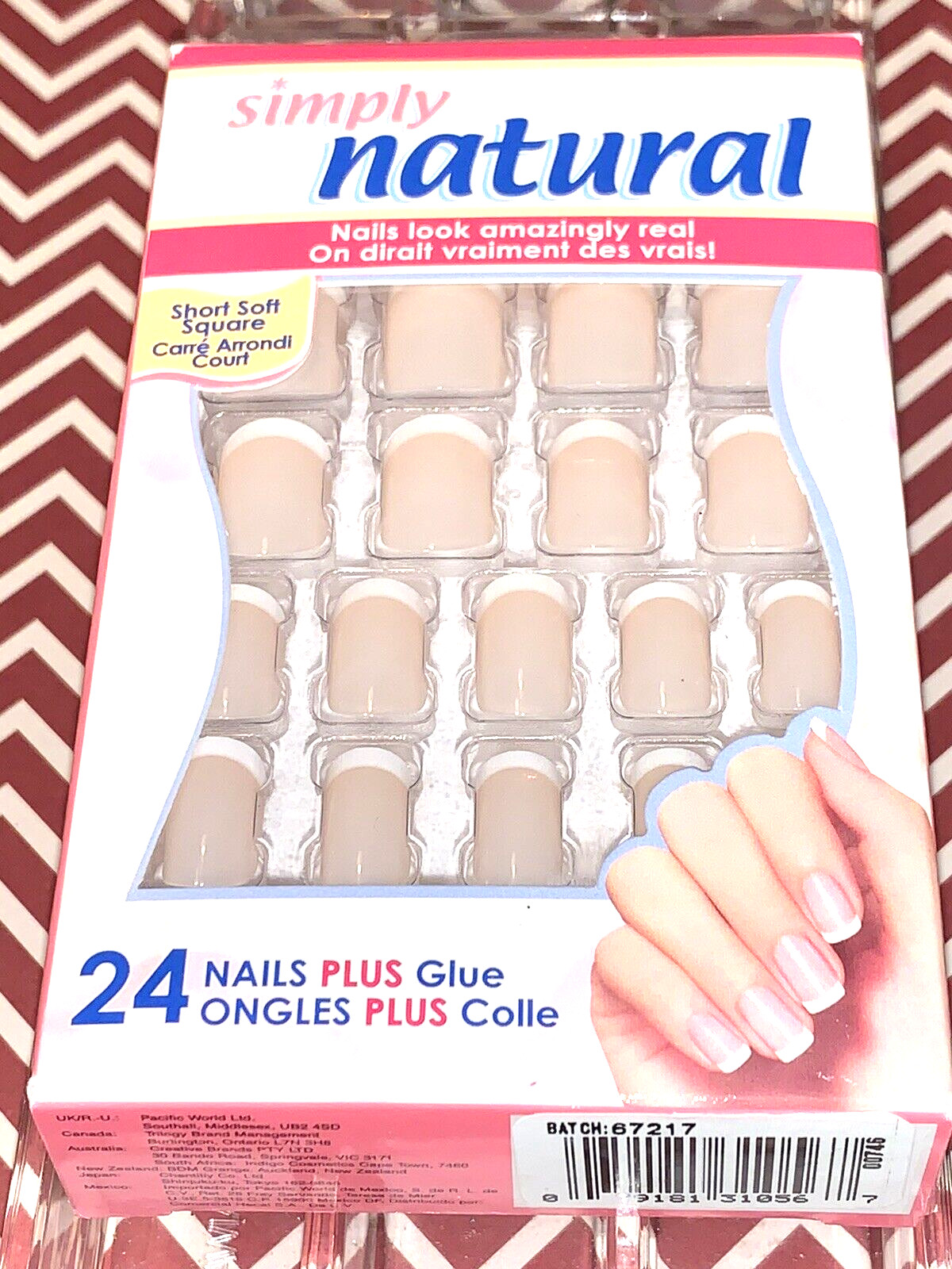 Fing’rs Simply Natural 24 Nails Look Amazingly Real 31056 PINK *1 EXTRA GLUE INC