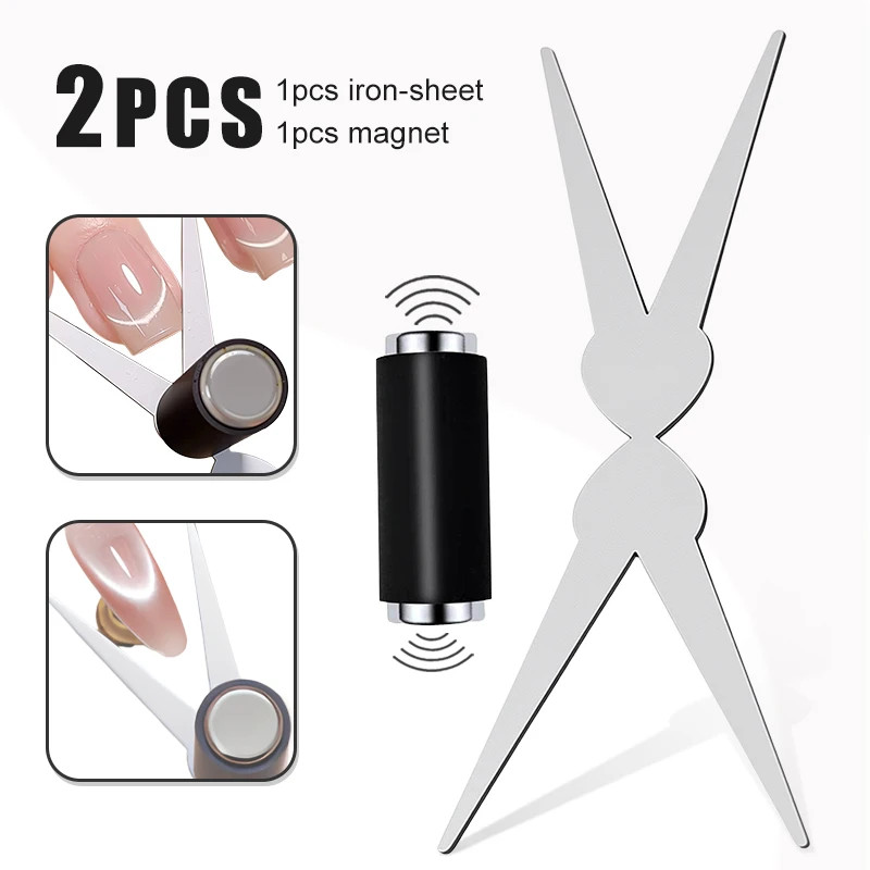 Double-head French Nail Art Magnet Set 3D Strong Cat Eye Magnet Nail Art Gel Pol