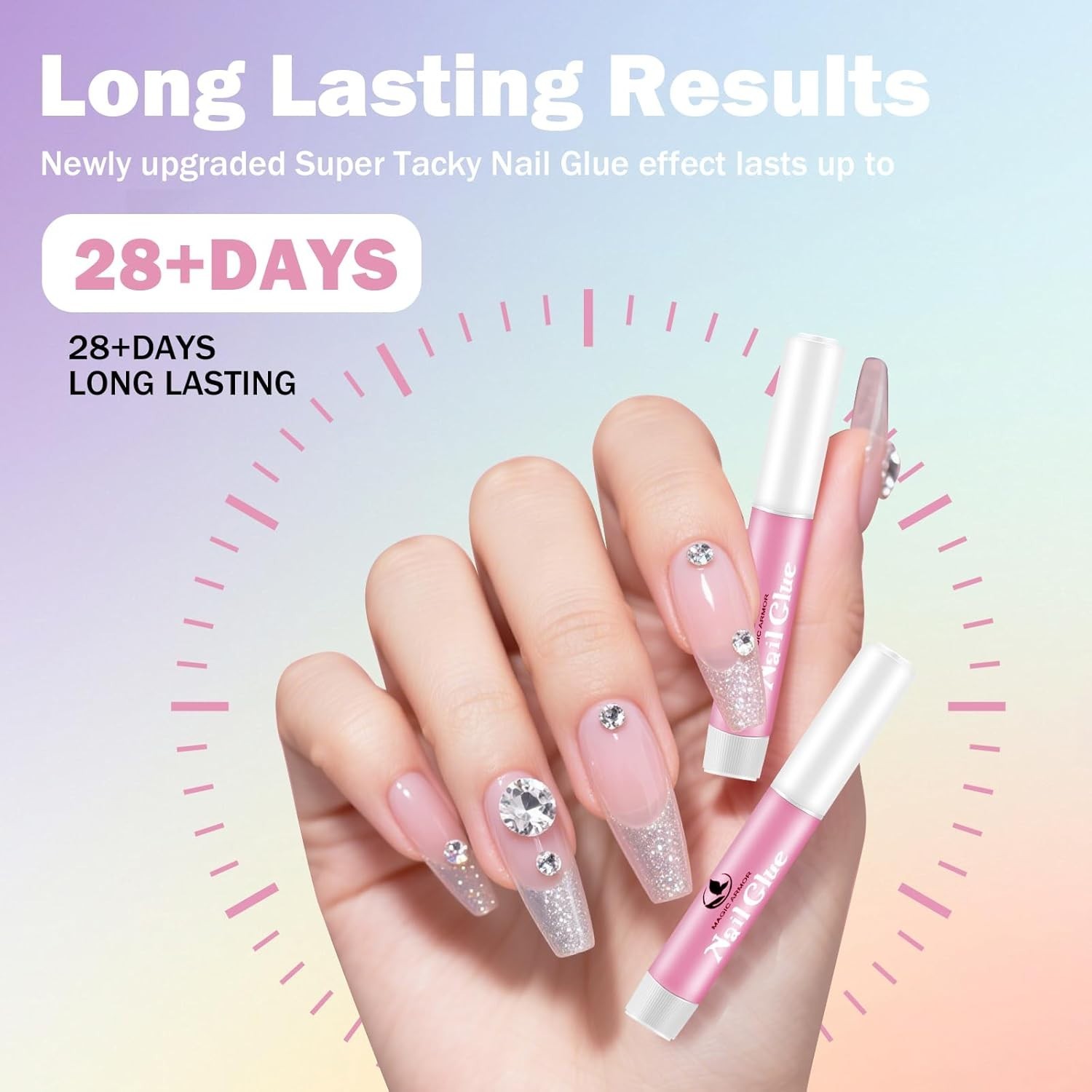 Low Viscosity Nail Glue, 15PCS Strong Adhesive for Acrylic Nail Applications