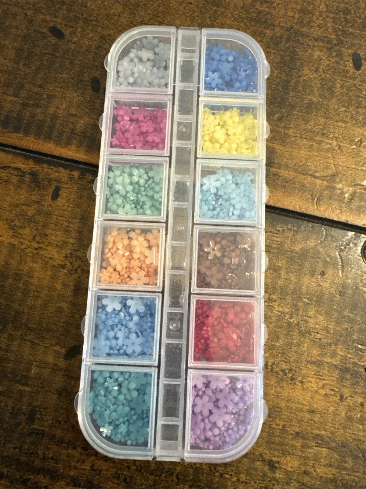 3D Mix Assorted Color Nail Charms, Acrylic Multi Blue Purple Red Pink Flower