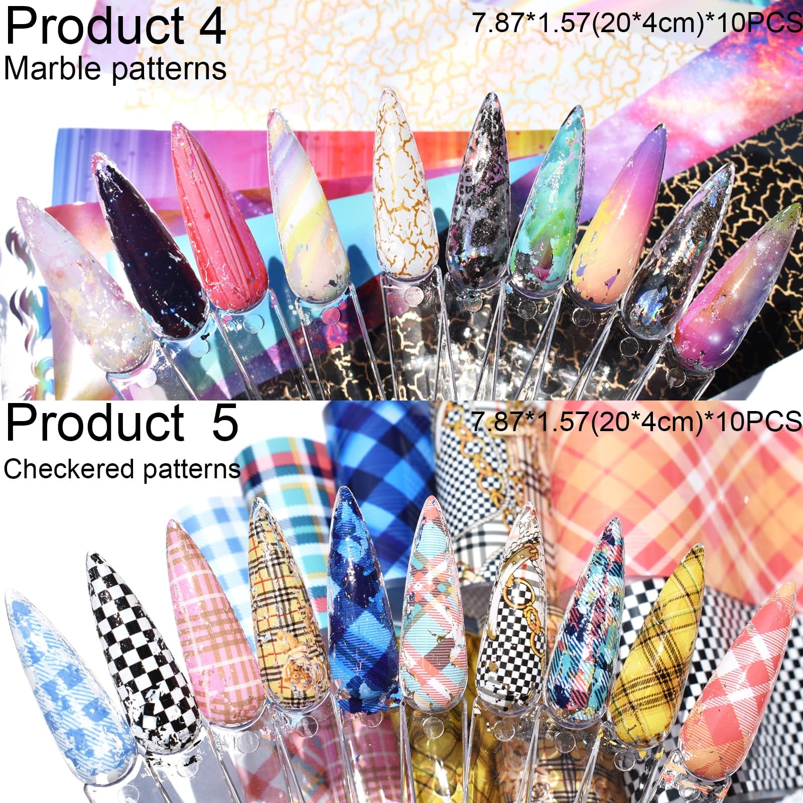 Nail Art Transfer Foils,60 Pieces,Animal Print Dried Flowers Mixed Designs | …