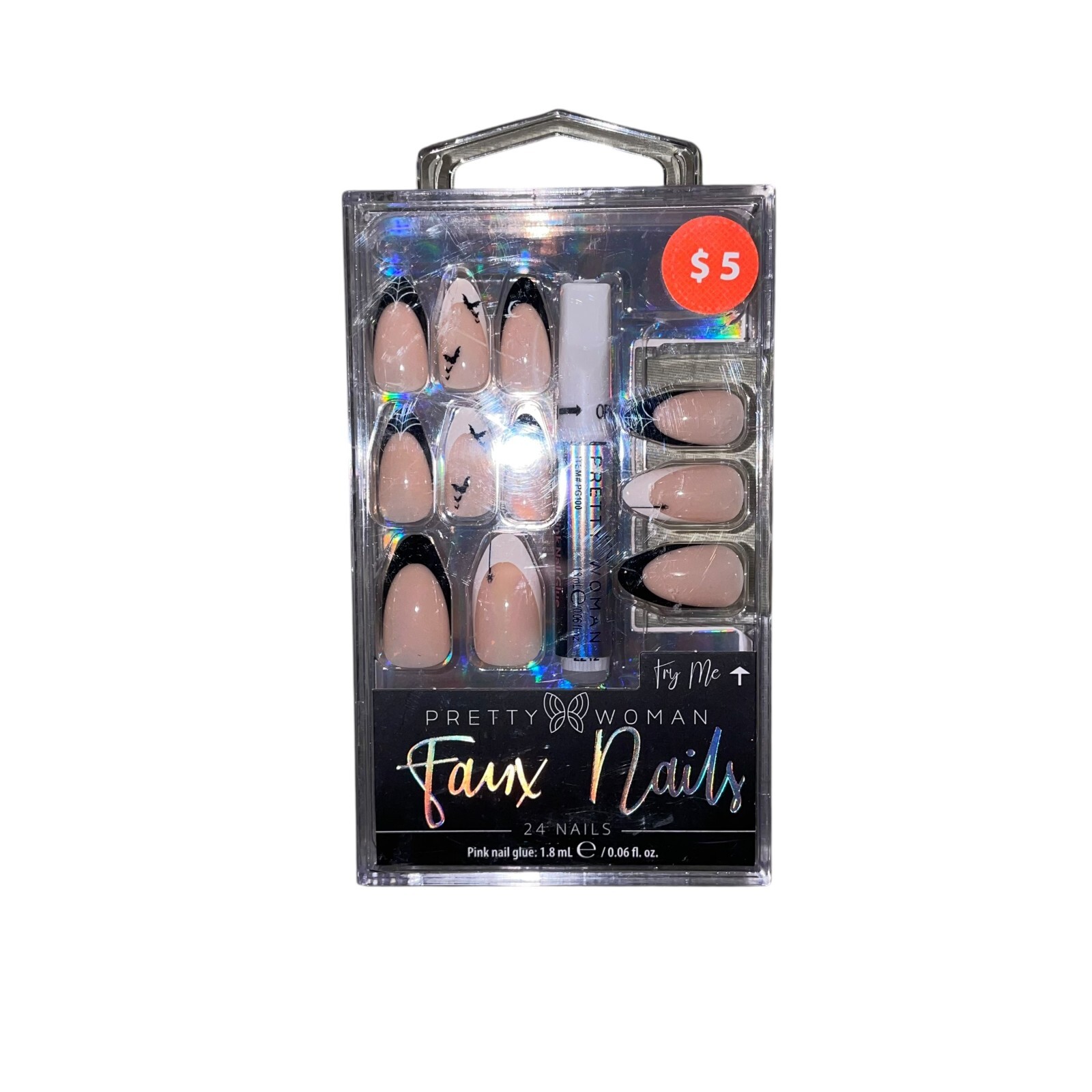Pretty Woman Faux Nails Press On Halloween Designs Lot 3 Variant Packs with Glue
