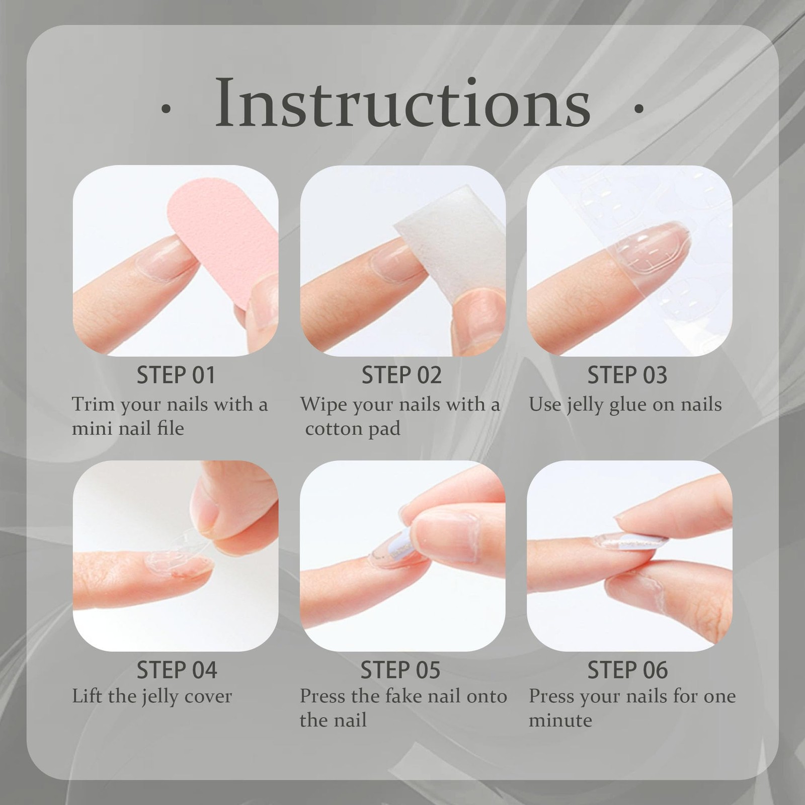 Rhinestone French Tip Press On Nails Coffin 10 Pcs Reusable Salon Traditional…