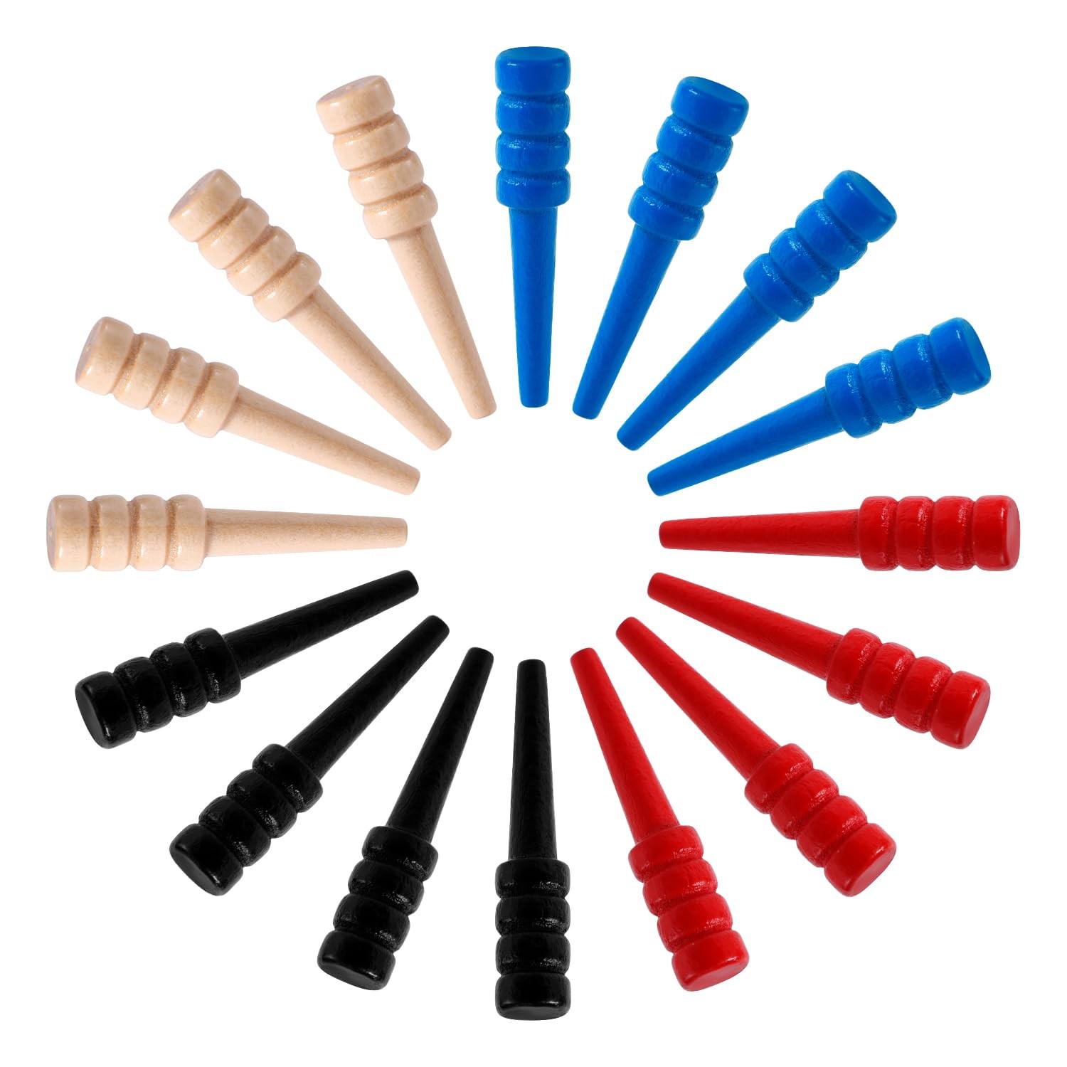 16pcs Cribbage Pegs, Wooden Board Medium, Red, Black, Wood, Blue