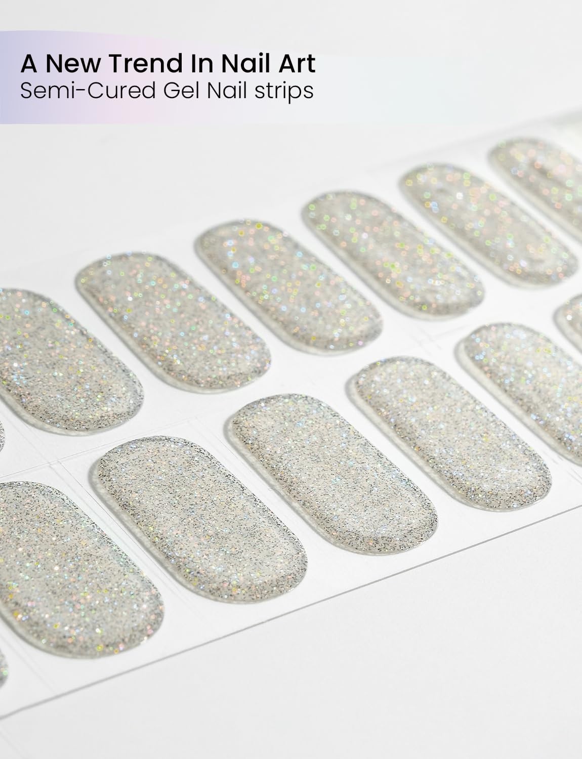 Semi Cured Gel Nail Strips | Built-In Gel Top Coat | UV Light Required | Salo…