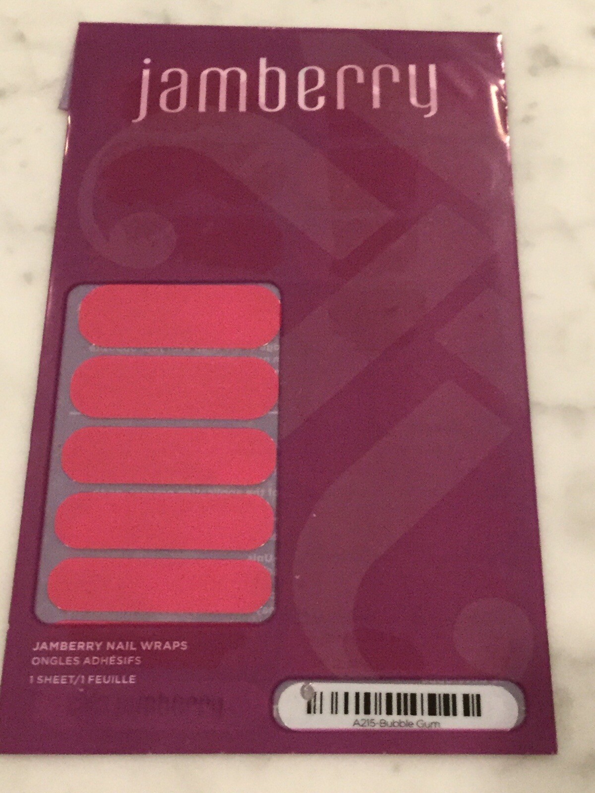 JAMBERRY Nail Wraps. FULL Sheet. “Bubble Gum”. #A215. RETIRED. NEW.