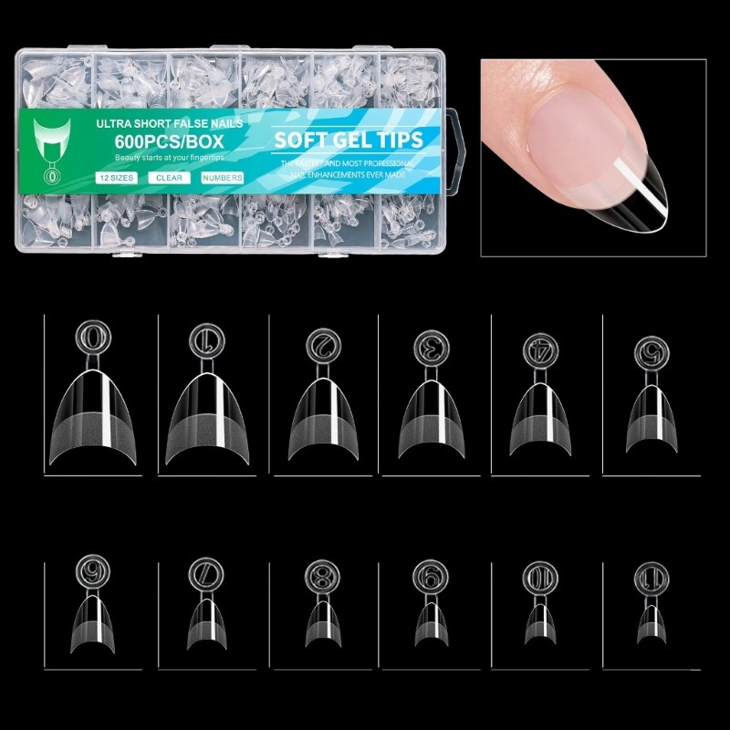 600pcs Short Nail Covers False Nail For A Natural Look And Comfortable Fit