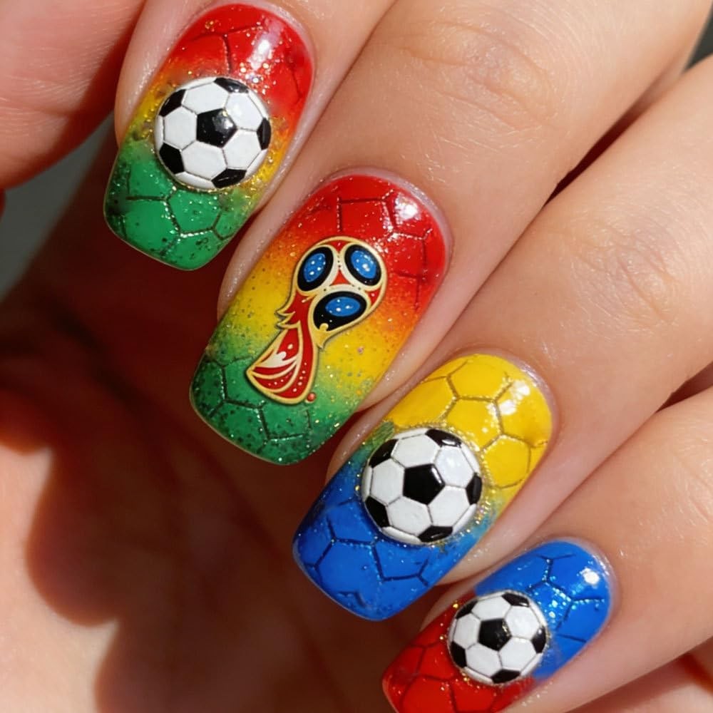 24Pcs Summer Themed Floral Press on Nails Featuring Colorful Plant Floral Pat…