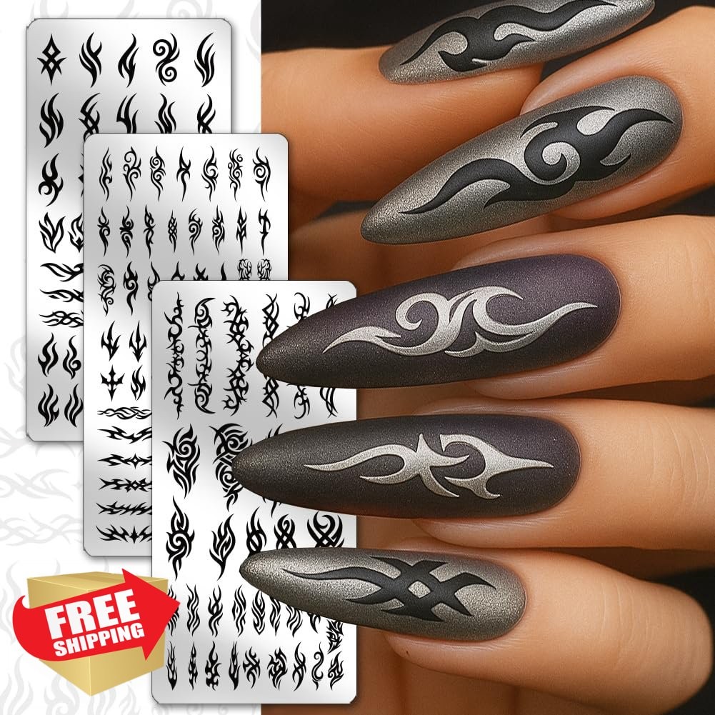 PH PandaHall Nail Stamping Plates Tribal Swirl Flame Butterfly