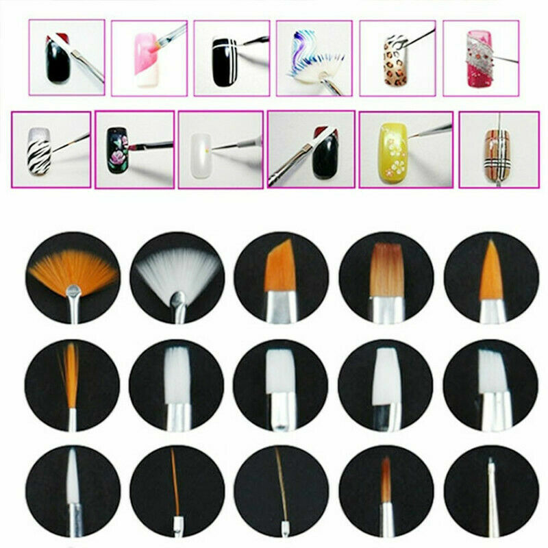8/20 PCS Nail Art Design Dotting Painting Drawing Polish Brush Pen Tools Acrylic