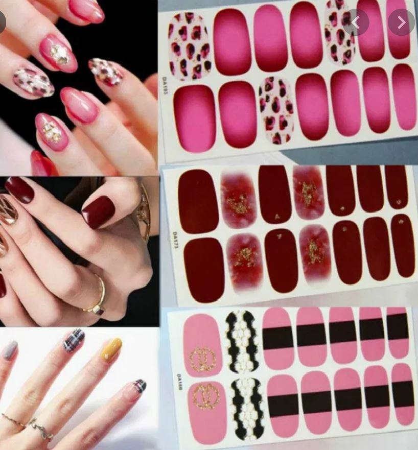 Nail Art Stickers Self-Adhesive DIY Stylish Nail Wraps Full Cover Sticker