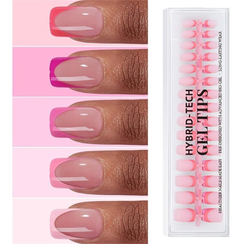 150Pcs Ergonomic French Tip Press On Nail Glossy or Matte Finish Nail Art