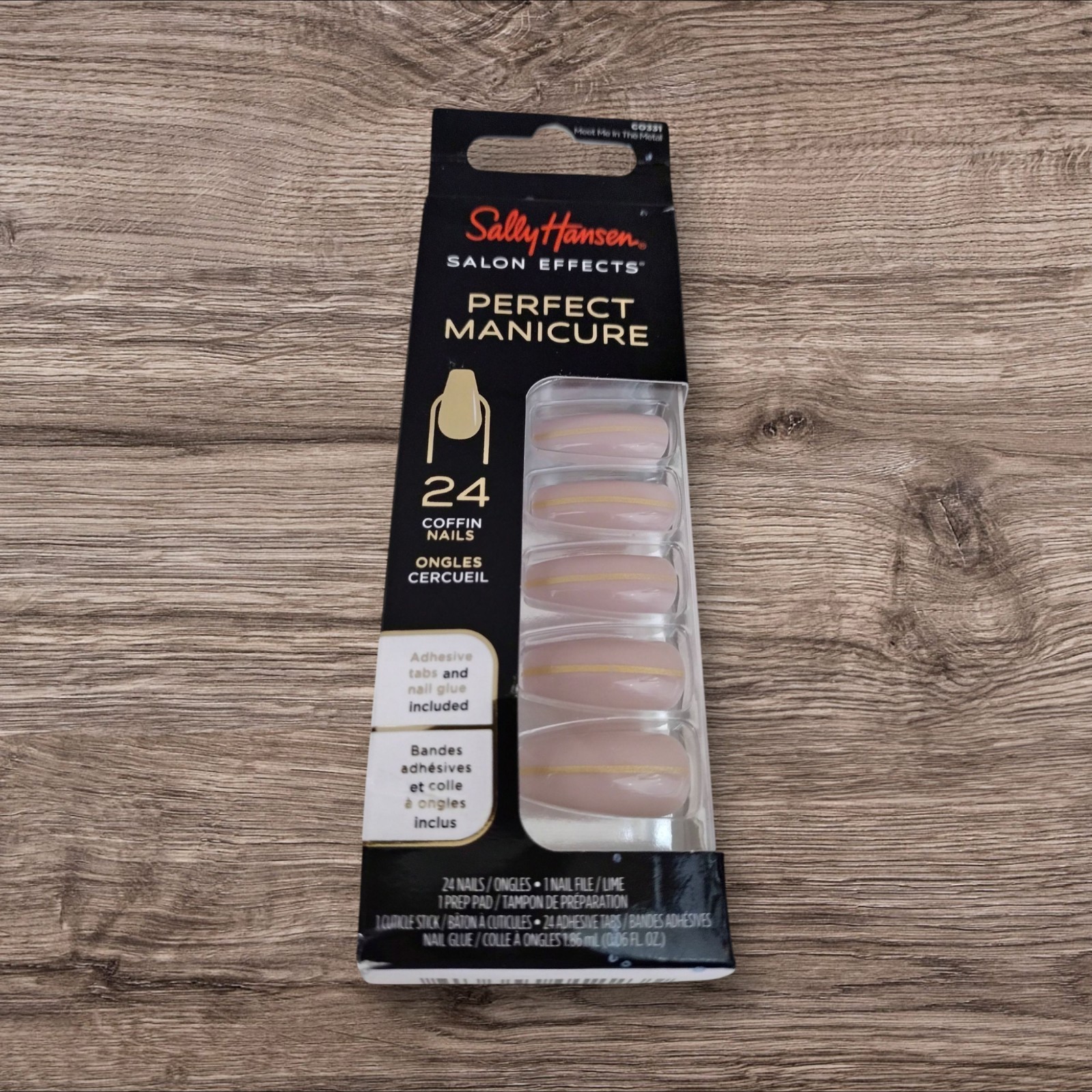 Sally Hansen SALON EFFECTS PERFECT MANICURE 24 COFFIN Nails MEET ME IN THE METAL