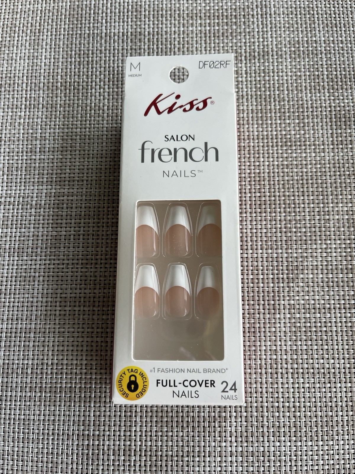 Kiss Salon French Full-Cover Nails, Medium, 24-Pack, Natural Look