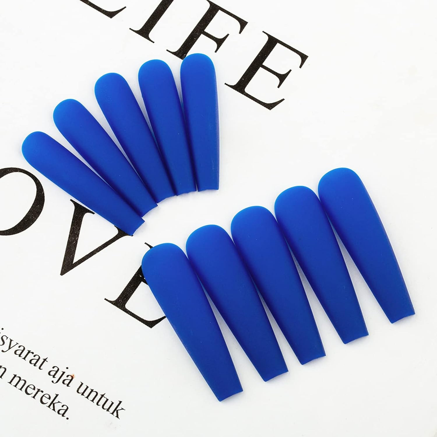 XXL Extra Long Press on Nails Coffin Matte Fake Nails Full Cover Acrylic False N