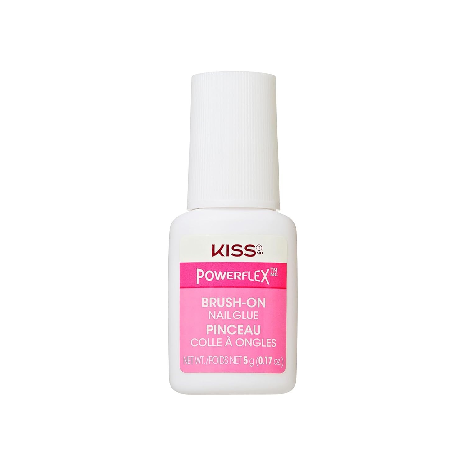 KISS PowerFlex Brush-On Nail Glue for Press On Nails, Ultra Hold Flex Formula 5g