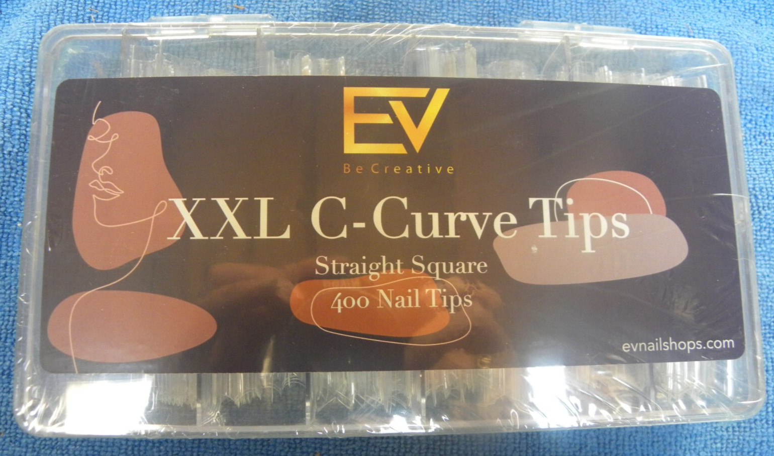 EV XXL C-Curve Tips Straight Square 400 Nail Tips New in Box