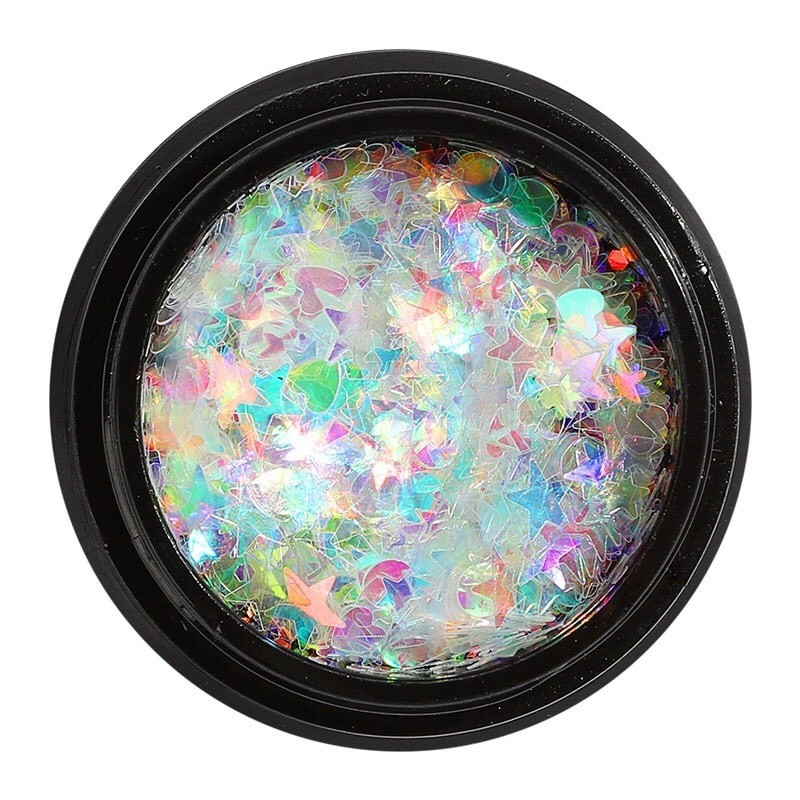 3D Transparent Mermaid NAIL GLITTER Pixel unicorn aurora effect powder AB DF-01