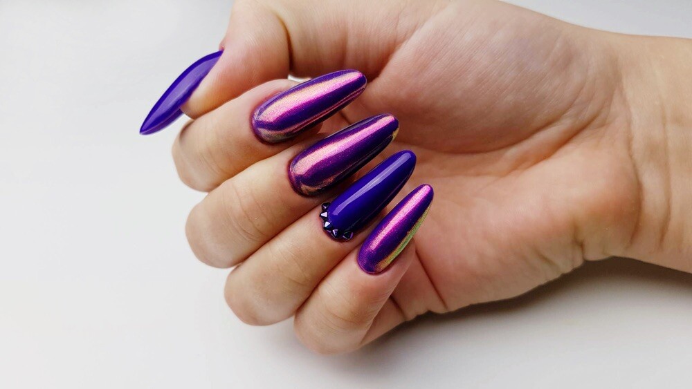 Aurora Nail Chrome Volcano Mermaid AB Mirror Glass Red Effect Rainbow Shimmer UK