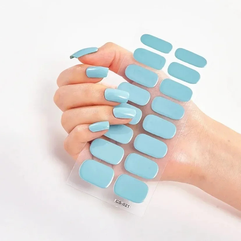 UV Semi-Cured Gel Nail Wraps Stickers Strips French Long Lasting Full Cover LED