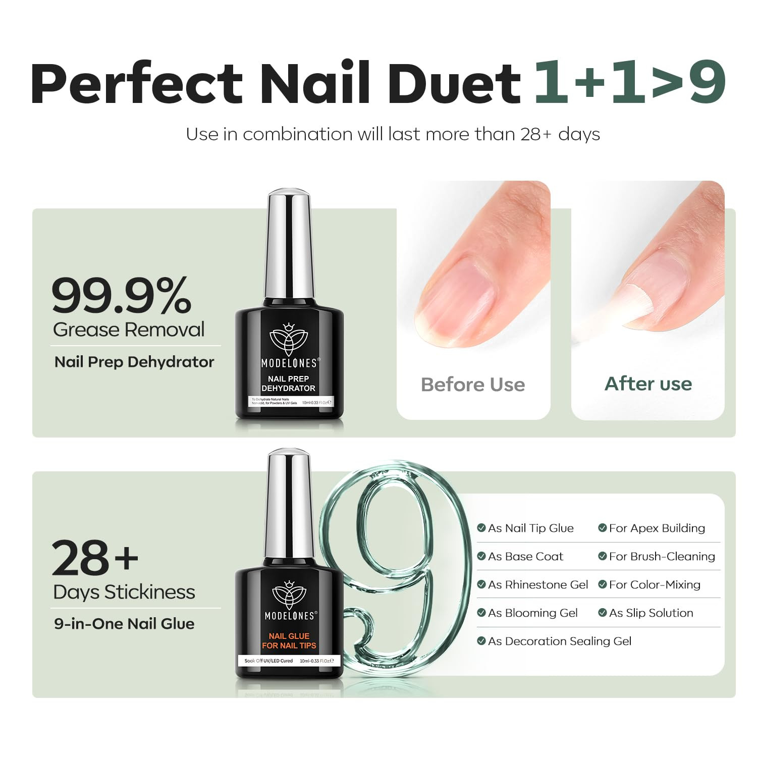 X Nail Gel Kit, Fake Nails Long Coffin, 9-In-One Glue Prep Dehydrator & Portable