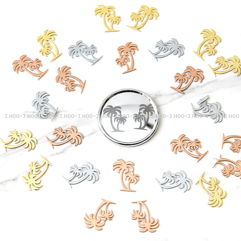 Easy Curve Palm Tree Metal Nail Charms MS-272 Thin Flexible Nail Art 100pcs