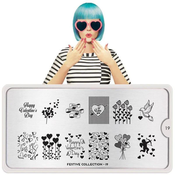 MoYou London Nail Stamping Plate – Festive 19 Valentine’s Day, Love
