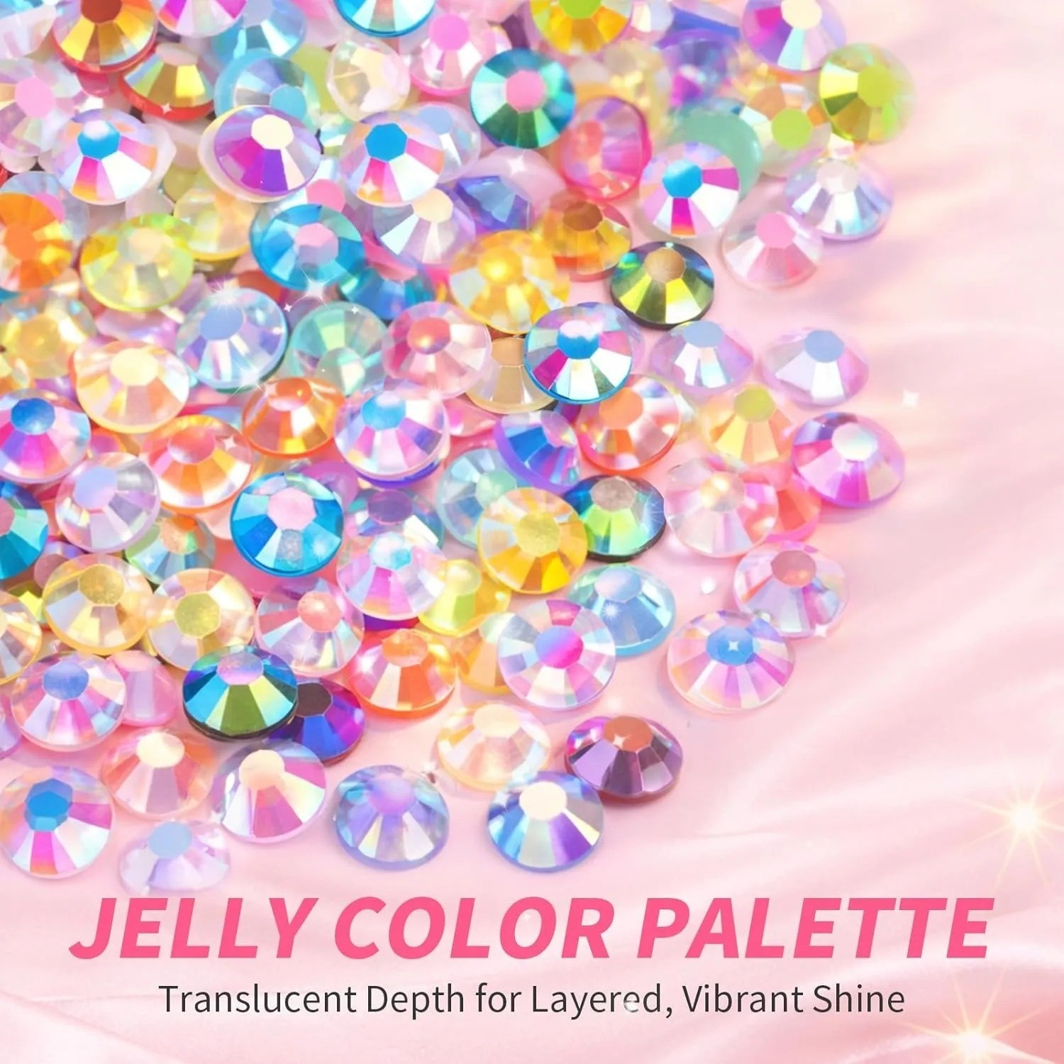 Resin Flatback Rhinestones Jelly Crystals Gems for Crafts Nails Diamond Art Kit