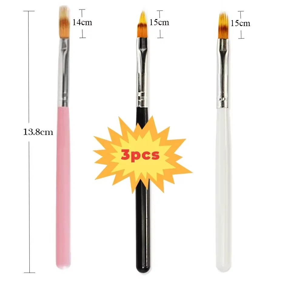 Nail Art Liner Brushes Set 6/9/12/15/18/25mm Fine Striping Drawing