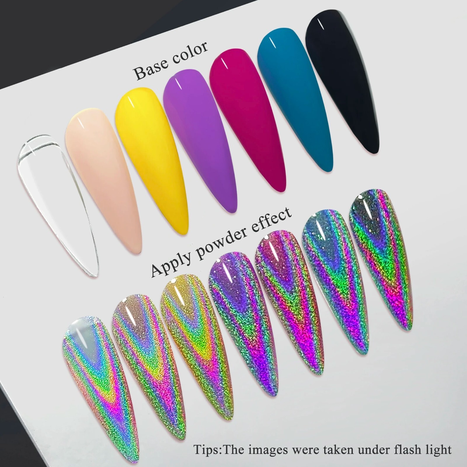 Unicorn Nail Chrome Powder Pink Rainbow Aurora Effect Nails NEW Upgraded Pigment